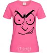 Женская футболка Смайл злой Ярко-розовый фото
