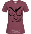 Women's T-shirt Smiley's angry burgundy фото