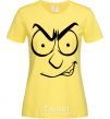 Женская футболка Смайл злой Лимонный фото