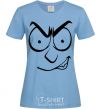 Women's T-shirt Smiley's angry sky-blue фото