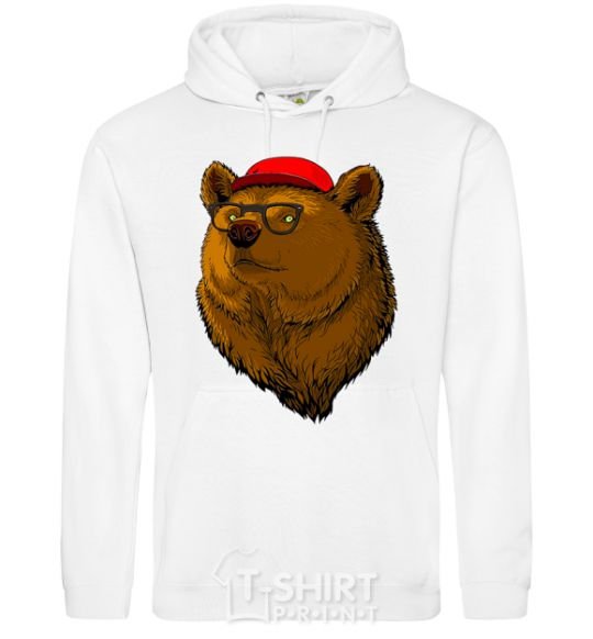 Мужская толстовка (худи) Swag bear Белый фото