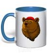 Mug with a colored handle Swag bear royal-blue фото