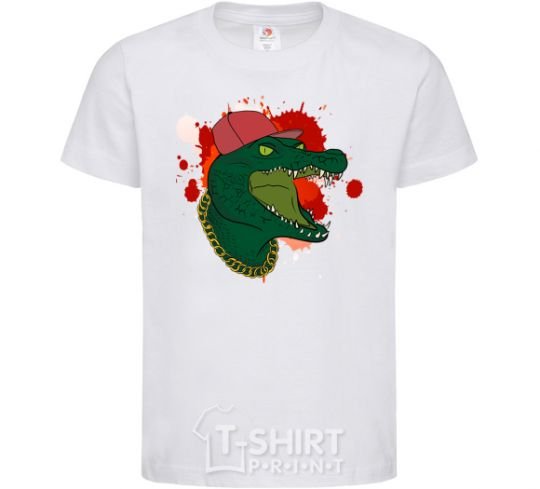 Kids T-shirt Crocodile swag White фото