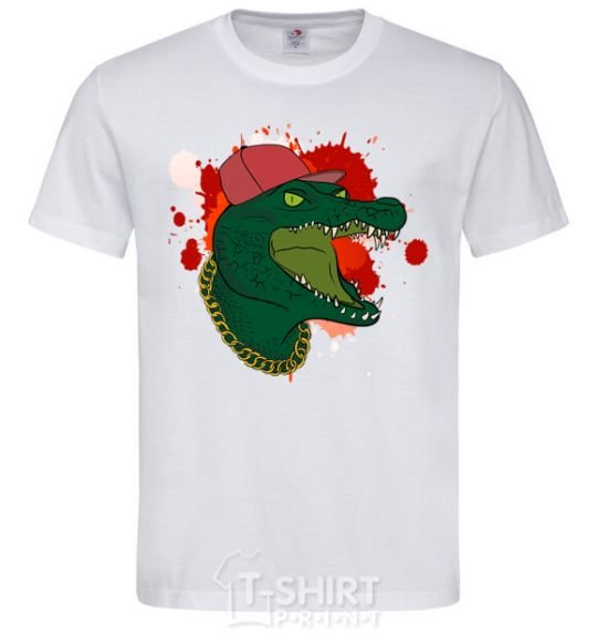 Men's T-Shirt Crocodile swag White фото