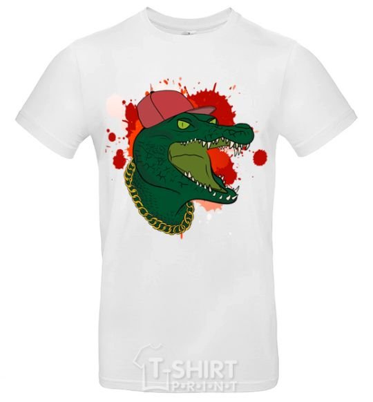 Men's T-Shirt Crocodile swag White фото