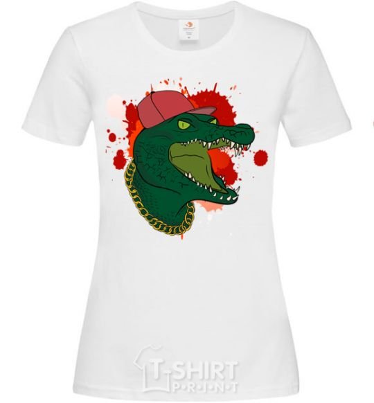 Women's T-shirt Crocodile swag White фото