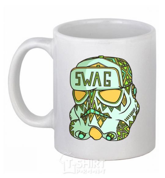 Ceramic mug Swag face White фото