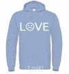 Men`s hoodie Love sad sky-blue фото