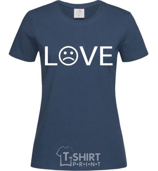 Women's T-shirt Love sad navy-blue фото