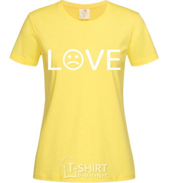 Women's T-shirt Love sad cornsilk фото