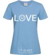 Women's T-shirt Love sad sky-blue фото