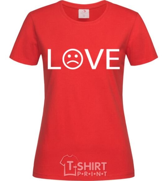 Women's T-shirt Love sad red фото