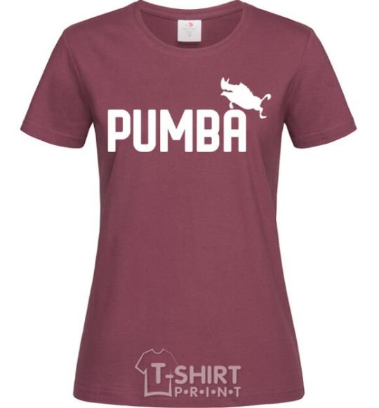 Women's T-shirt Pumba jump burgundy фото