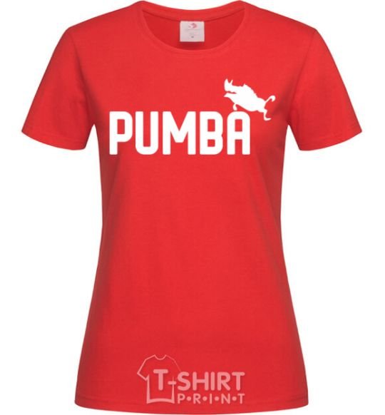 Women's T-shirt Pumba jump red фото