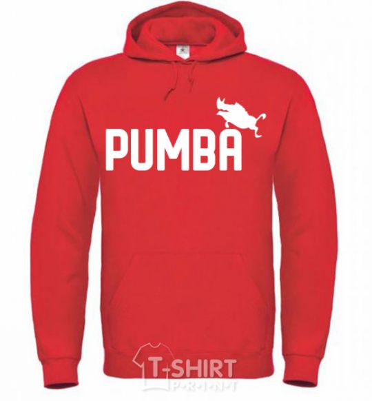 Men`s hoodie Pumba jump bright-red фото