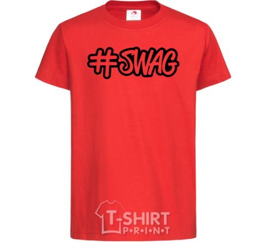 Kids T-shirt Swag line red фото