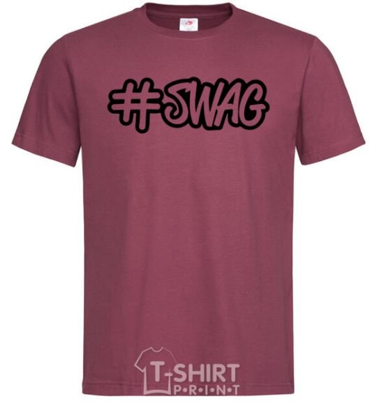 Men's T-Shirt Swag line burgundy фото