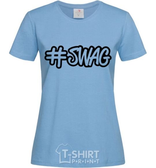 Women's T-shirt Swag line sky-blue фото