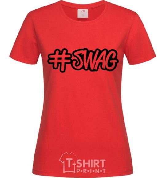 Women's T-shirt Swag line red фото