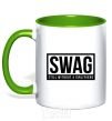 Mug with a colored handle Still without a girlfriend kelly-green фото