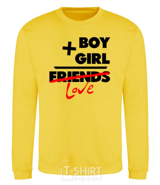 Sweatshirt Boy plus girl love yellow фото