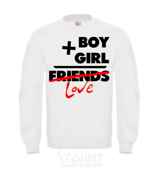 Sweatshirt Boy plus girl love White фото