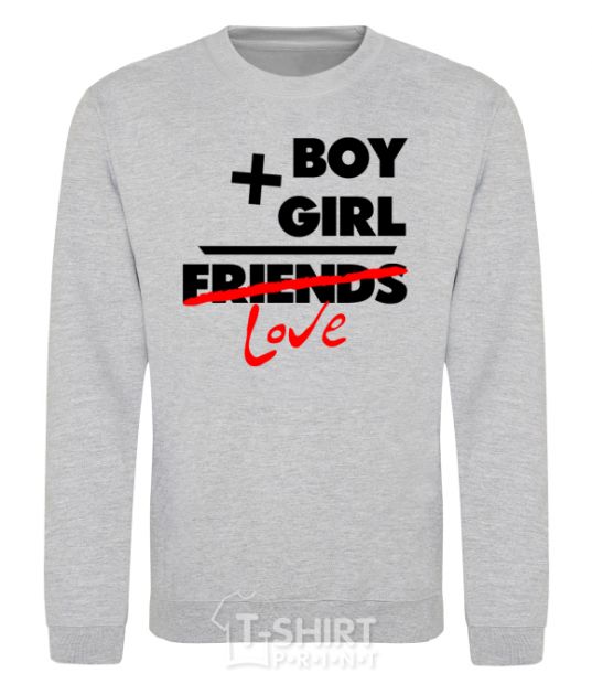 Sweatshirt Boy plus girl love sport-grey фото