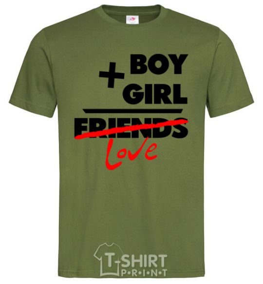 Men's T-Shirt Boy plus girl love millennial-khaki фото