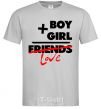 Men's T-Shirt Boy plus girl love grey фото