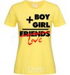 Women's T-shirt Boy plus girl love cornsilk фото