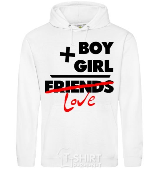 Men`s hoodie Boy plus girl love White фото