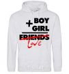 Men`s hoodie Boy plus girl love sport-grey фото