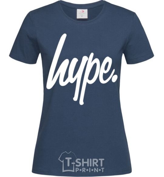 Women's T-shirt Hype word navy-blue фото