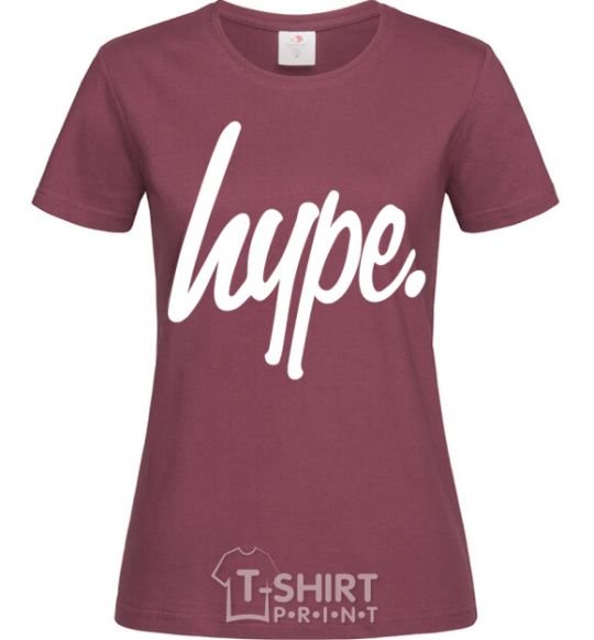 Women's T-shirt Hype word burgundy фото