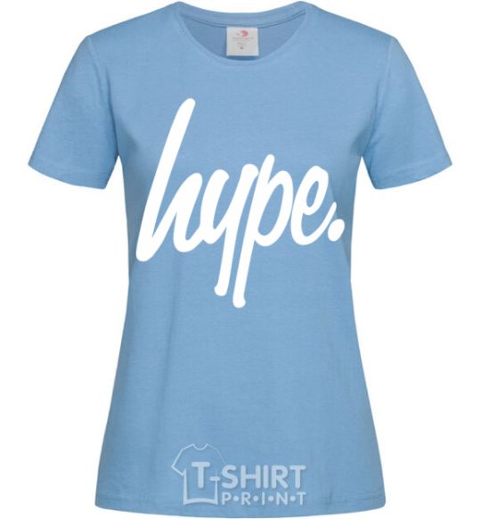 Women's T-shirt Hype word sky-blue фото