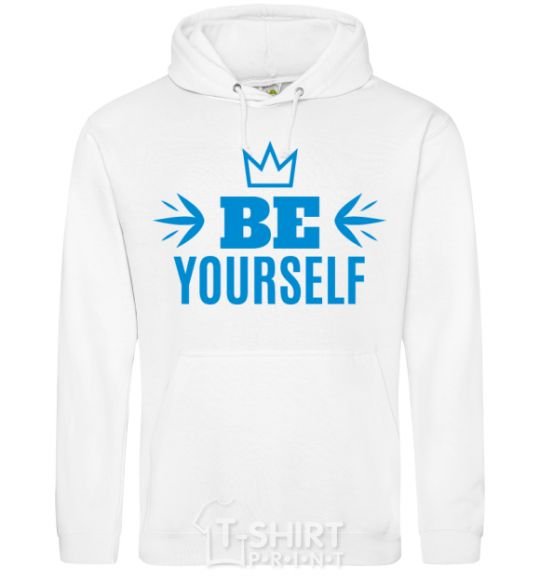 Men`s hoodie Be yourself White фото