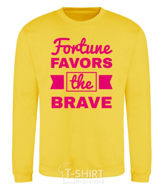 Sweatshirt Fortune favors the brave yellow фото