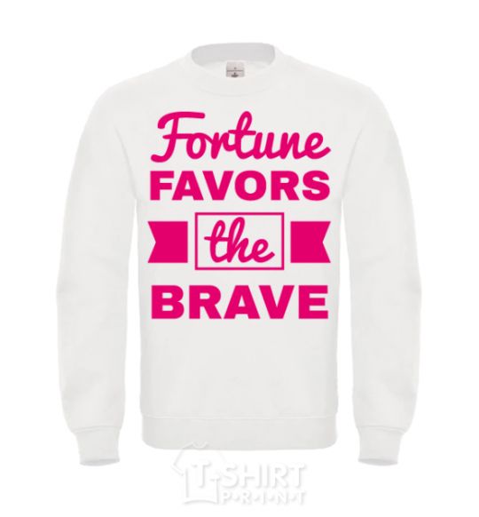 Sweatshirt Fortune favors the brave White фото