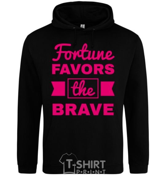 Men`s hoodie Fortune favors the brave black фото