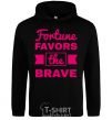 Men`s hoodie Fortune favors the brave black фото