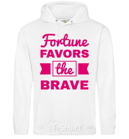 Men`s hoodie Fortune favors the brave White фото