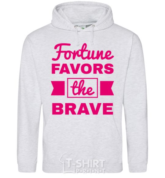 Men`s hoodie Fortune favors the brave sport-grey фото