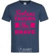 Men's T-Shirt Fortune favors the brave navy-blue фото