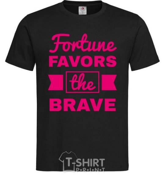 Мужская футболка Fortune favors the brave Черный фото