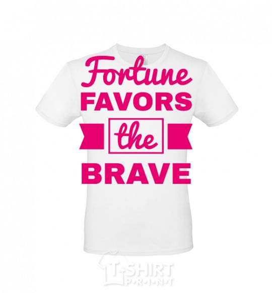 Мужская футболка Fortune favors the brave Белый фото