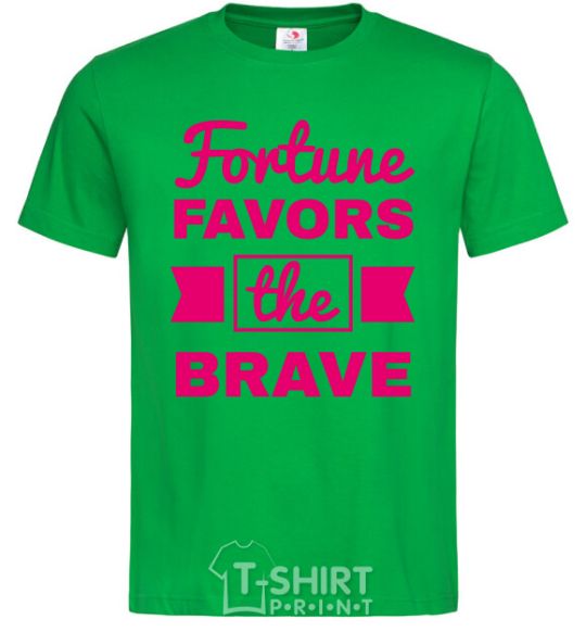 Men's T-Shirt Fortune favors the brave kelly-green фото