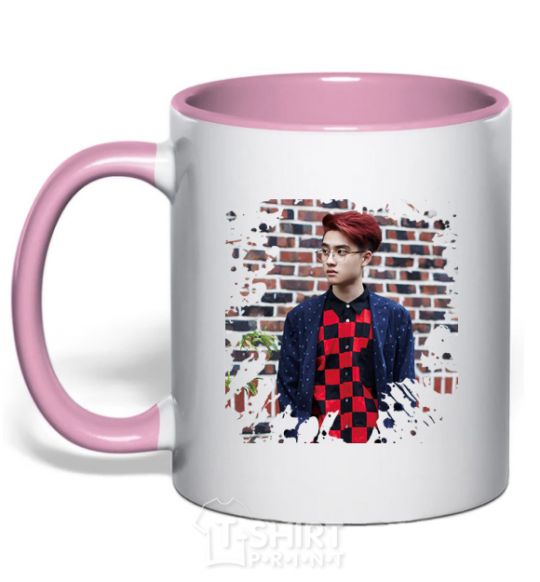 Чашка с цветной ручкой DO EXO Нежно розовый фото