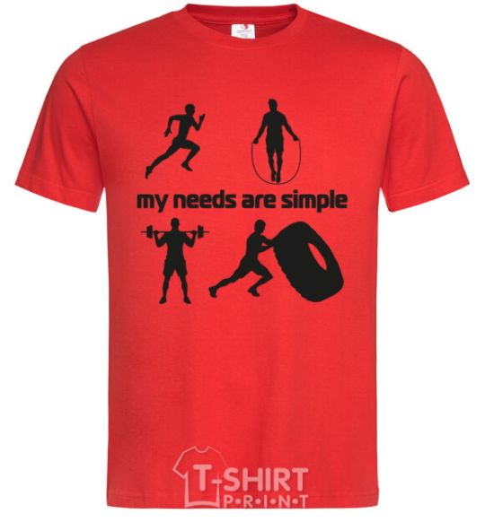Мужская футболка My needs are simple crossfit Красный фото