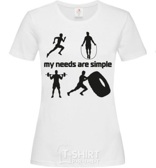 Женская футболка My needs are simple crossfit Белый фото