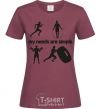 Women's T-shirt My needs are simple crossfit burgundy фото